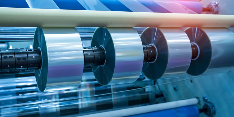 Laminating and rewinding kind of protective film machine with clamping rollers automatic edge banding